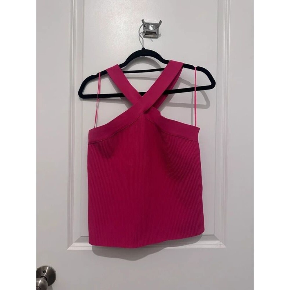 Hot Pink Ribbed Knit Tank XL Bailey 44